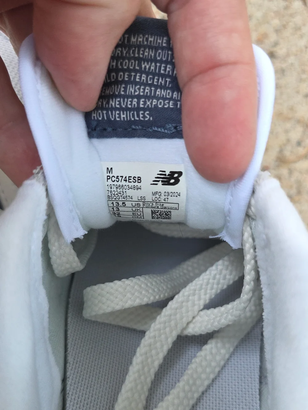 NWT New Balance 574 Grey & Blue Athletic Shoes Sneakers Size 13.5